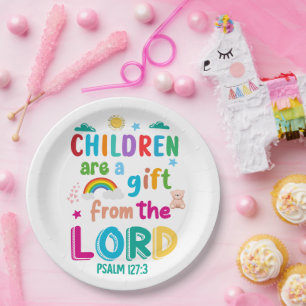 "Children Are a Gift from the Lord" Paper Plate