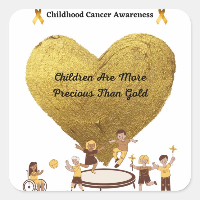 Children are More Precious Than Gold Square Sticker (Front)