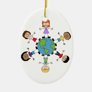 Children Around The World Ceramic Tree Decoration