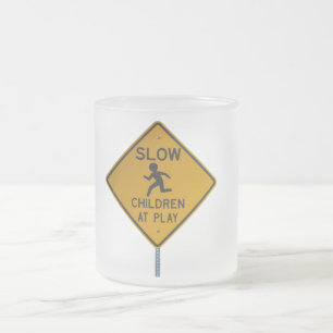 CHILDREN AT PLAY FROSTED GLASS COFFEE MUG