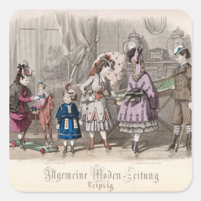 Children at Play Square Sticker (Front)