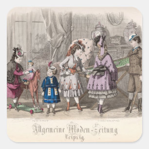 Children at Play Square Sticker