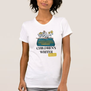Children Author Typewriter and FlowerT-shirt T-Shirt