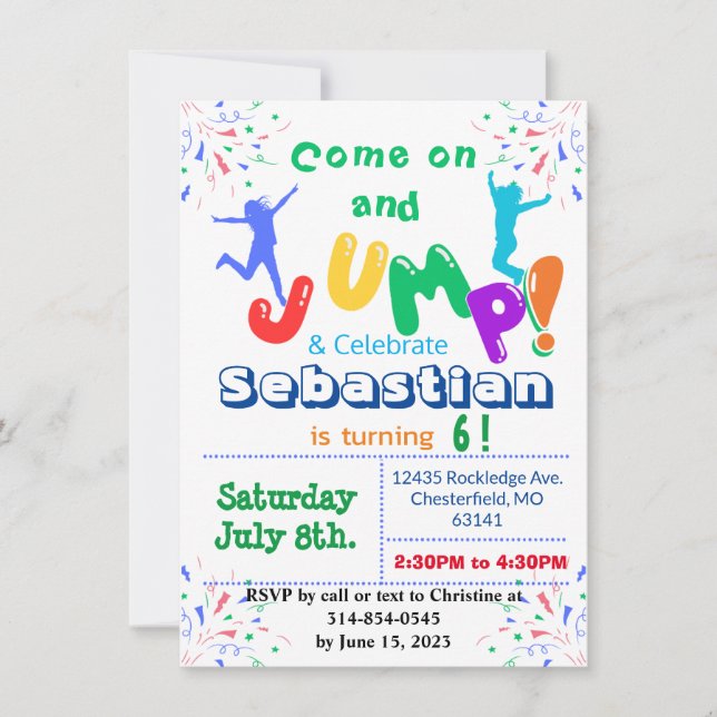 Children Birthday Card Invitation Template (Front)