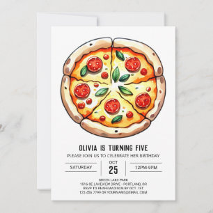 Children Boho Pizza Birthday Invitation