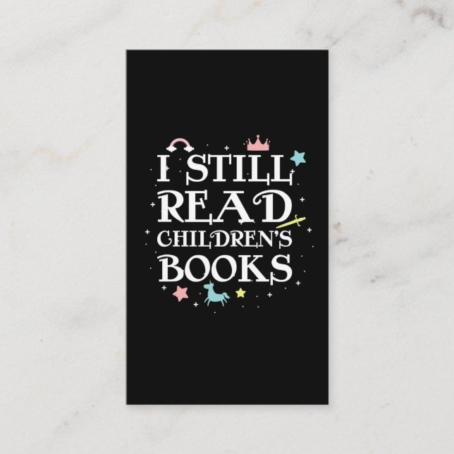 Children Books Reader Cute Reading Librarian Business Card (Front)