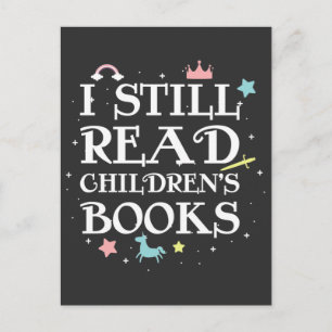 Children Books Reader Cute Reading Librarian Postcard