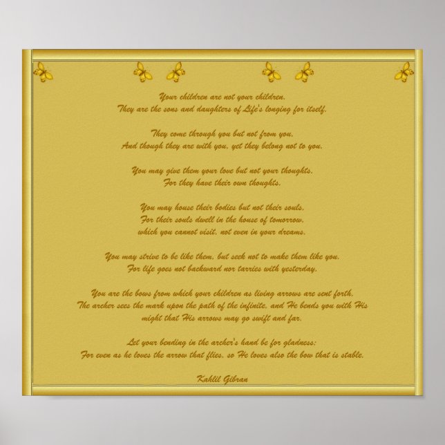 Children by Kahlil Gibran Poster (Front)
