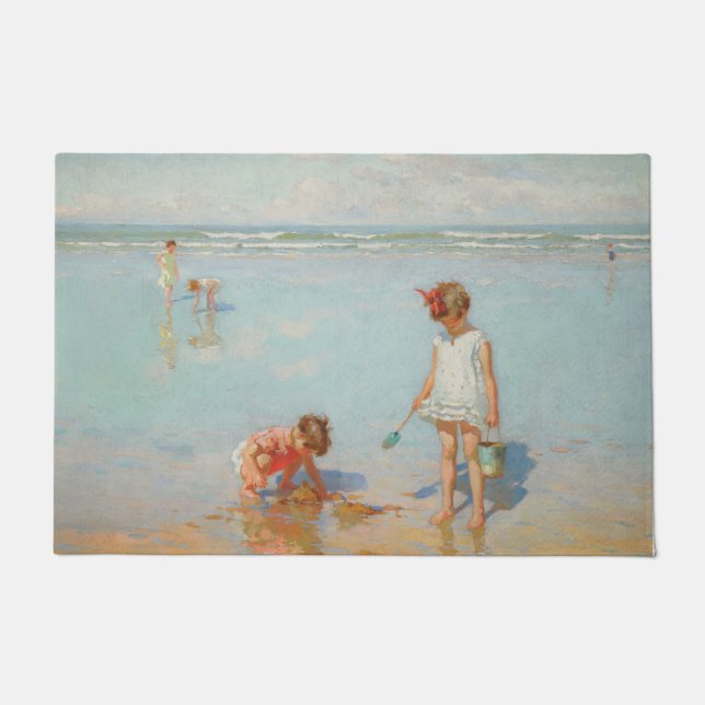 Children by the Sea (Summer Beach Scene) Doormat (Front)