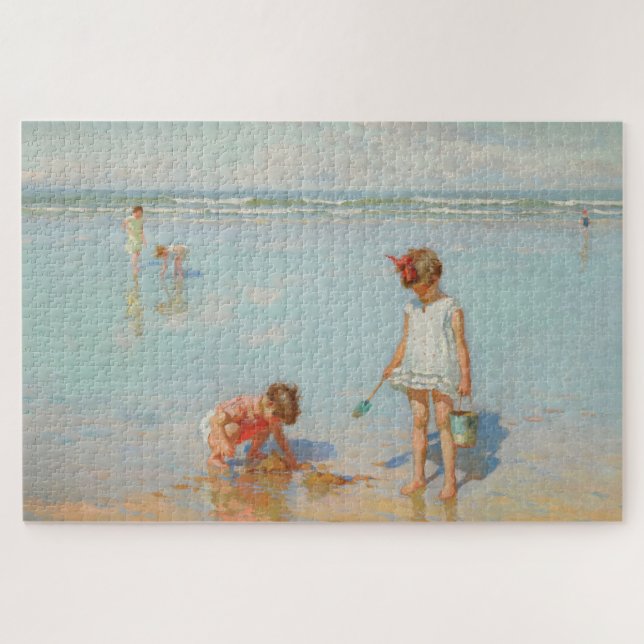 Children by the Sea (Summer Beach Scene) Jigsaw Puzzle (Horizontal)