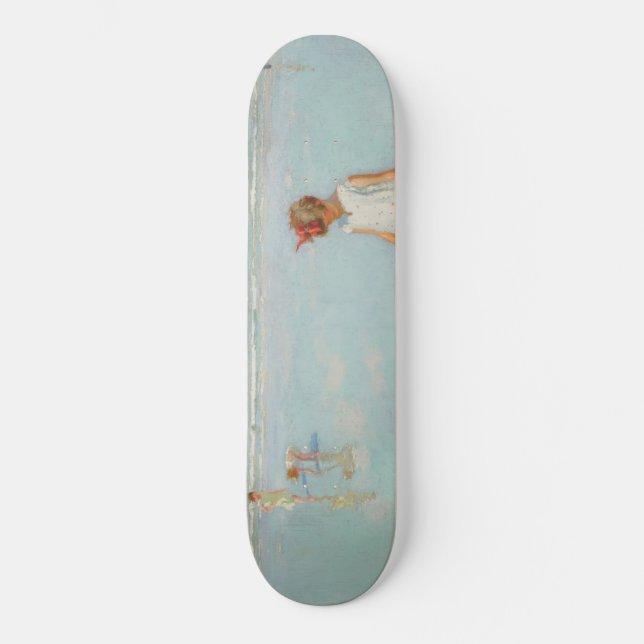 Children by the Sea (Summer Beach Scene) Skateboard (Front)