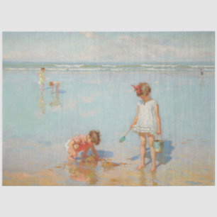 Children by the Sea (Summer Beach Scene) Tissue Paper