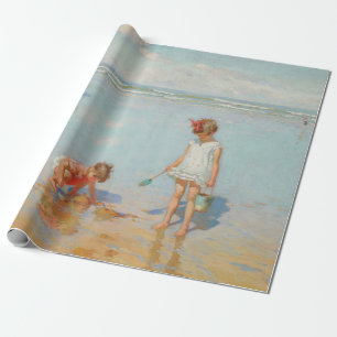 Children by the Sea (Summer Beach Scene) Wrapping Paper
