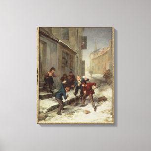 Children Chasing a Rat Canvas Print