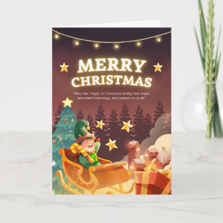 Children Christmas Folded Greeting Card
