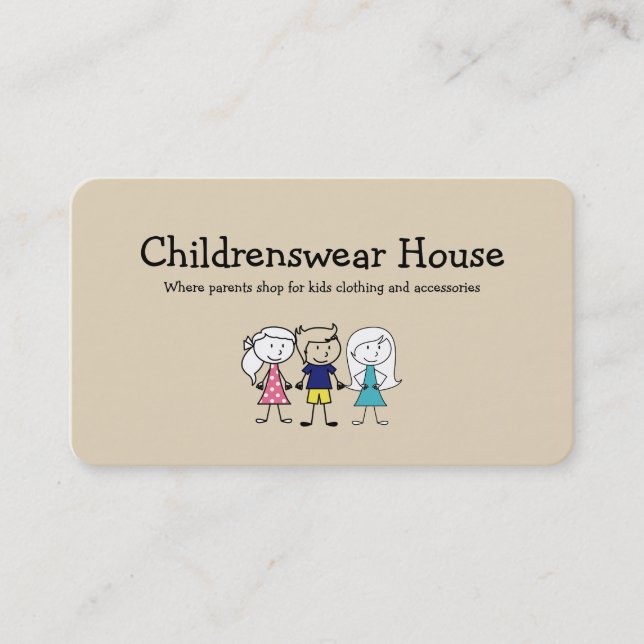 Children Clothing Store Business Card (Front)