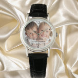 Children custom photo names year mum watch<br><div class="desc">Add Your own favourite photo.  Black numbers. A white photo overlay. Personalise and add their names and year,  black letters.
Perfect for your mother,  mum</div>