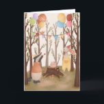 Children Cute Woodland Animal Party Birthday Card<br><div class="desc">Cute boys or girls woodland animal party happy birthday card. Perfect for a brother,  cousin,  daughter,  female,  friend,  granddaughter,  grandson,  male,  nephew,  niece,  sister,  son. Exclusive design to the Green Elephant Cards brand.</div>
