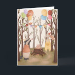 Children Cute Woodland Animal Party Birthday Card<br><div class="desc">Cute boys or girls woodland animal party happy birthday card. Perfect for a brother,  cousin,  daughter,  female,  friend,  granddaughter,  grandson,  male,  nephew,  niece,  sister,  son. Exclusive design to the Green Elephant Cards brand.</div>