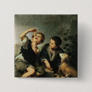 Children Eating a Pie, 1670-75 15 Cm Square Badge