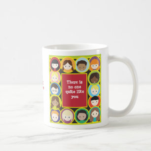Children Faces Diversity Teacher Personalise Coffee Mug