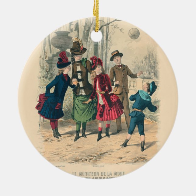 Children Family Antique Victorian Chilld Ceramic Tree Decoration (Back)