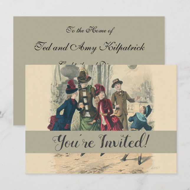 Children Family Antique Victorian Chilld Invitation (Front/Back)