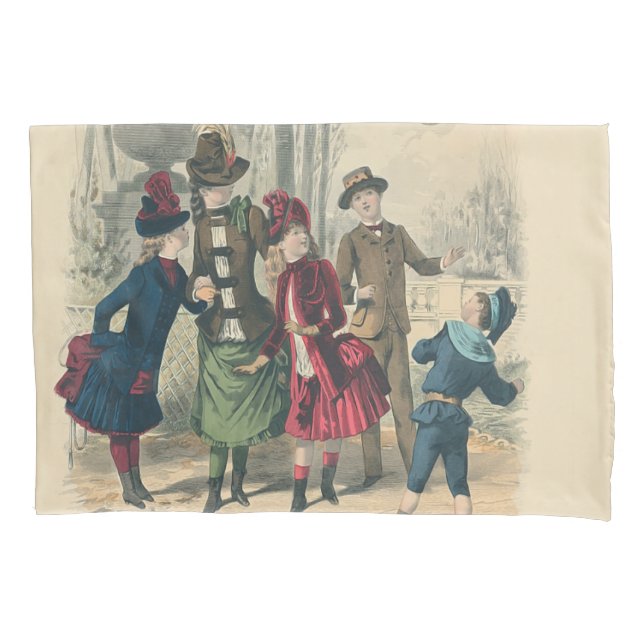Children Family Antique Victorian Chilld Pillowcase (Front)