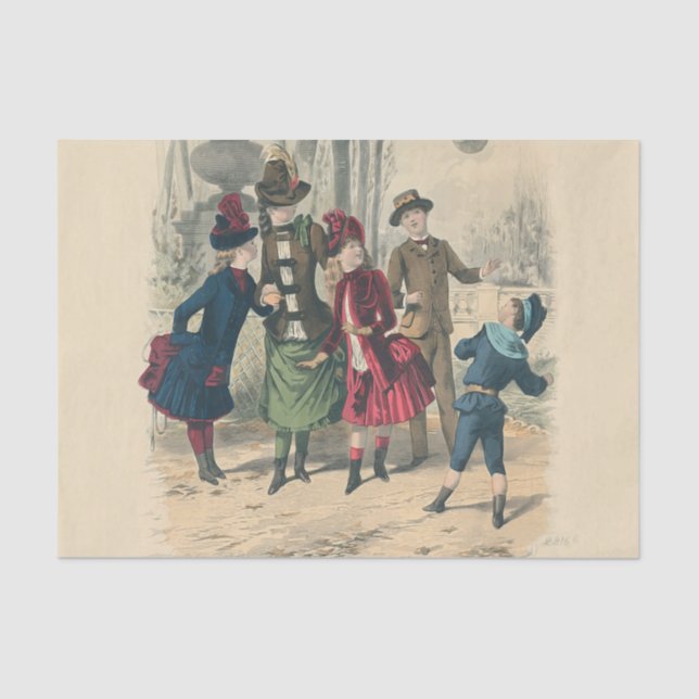 Children Family Antique Victorian Chilld Tissue Paper (Front)