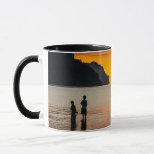 Children Fishing At Sunset Mug