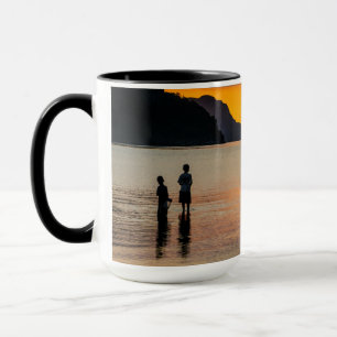Children Fishing At Sunset Mug