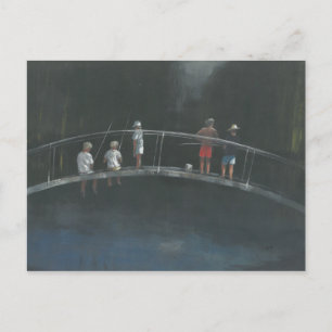 Children fishing postcard