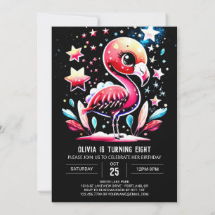 Children Flamingo Bohemian Birthday Invitation