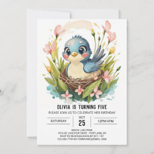 Children Forest Bird Birthday Invitation