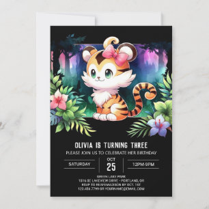 Children Happy Tiger Birthday Invitation
