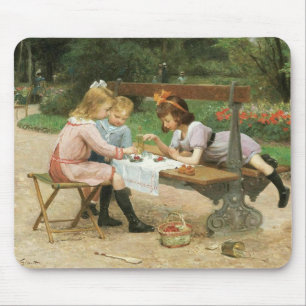 Children Having Afternoon Tea in the Park Mouse Mat