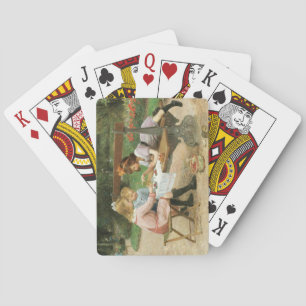 Children Having Afternoon Tea in the Park Playing Cards