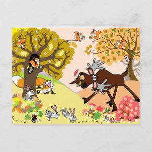 children illustration postcard