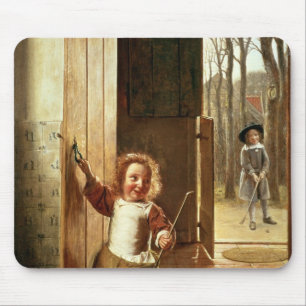 Children in a Doorway with 'Colf' Sticks Mouse Mat