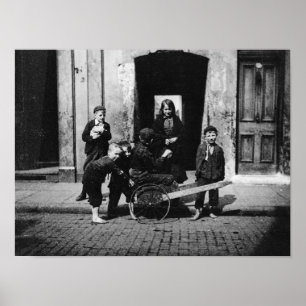 Children in a London slum Poster