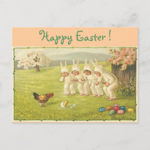 Children in Bunny Suits Holiday Postcard