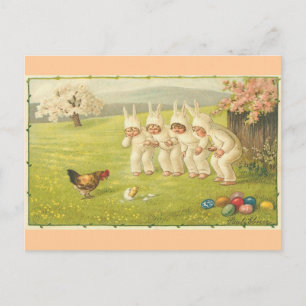 Children in Bunny Suits Postcard
