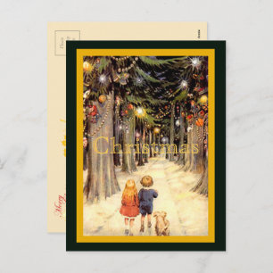 Children in Christmas Lane Postcard