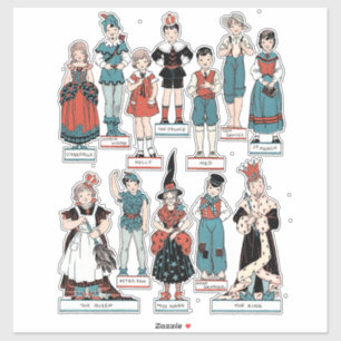 Children in fairytale Theatre costumes vintage art