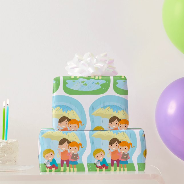 Children In The Rain Wrapping Paper (Creator Uploaded)