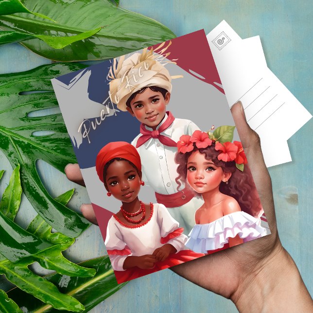 Children in traditional Puerto Rican clothes  Postcard (Creator Uploaded)