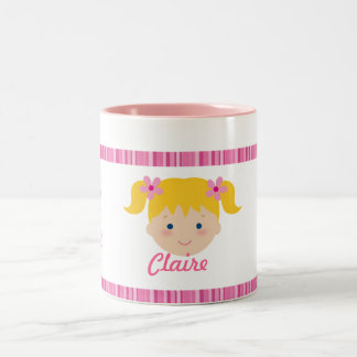 Children is a gift from God - Blue Eyes - Girl Two-Tone Coffee Mug
