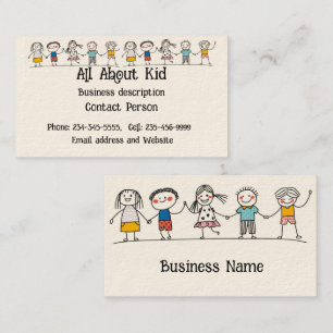 Children Kids Child Minding Daycare Business Card