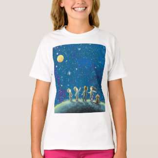 Children Looking At Starry Sky  T-Shirt