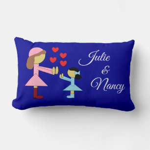 Children & Love:  Dark Blue Lumbar Cushion